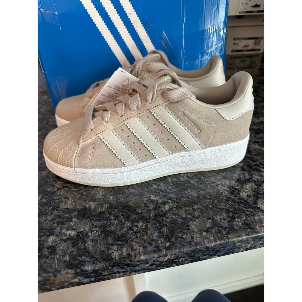 Adidas Superstar XLG Wonder Beige White‎ Womens Athletic Sneaker Size 7.5 NWB